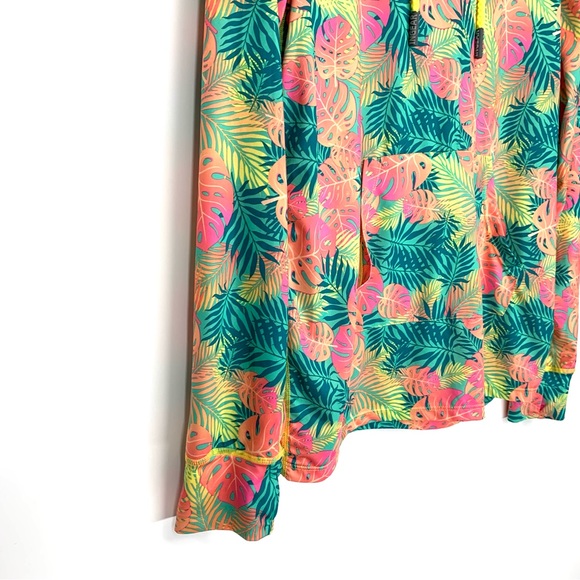Men’s Ingear Neon Tropical Print Outdoor Popover Hoodie Fitted Kangaroo Pocket - Picture 4 of 16